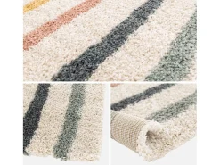 Sweeek Alfombra infantil rainbow, interior y multicolor Crema