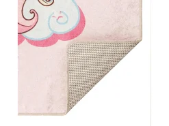 Alfombra infantil 160x230 cm unicornio antideslizante lavable Rosa