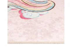 Alfombra infantil 160x230 cm unicornio antideslizante lavable Rosa