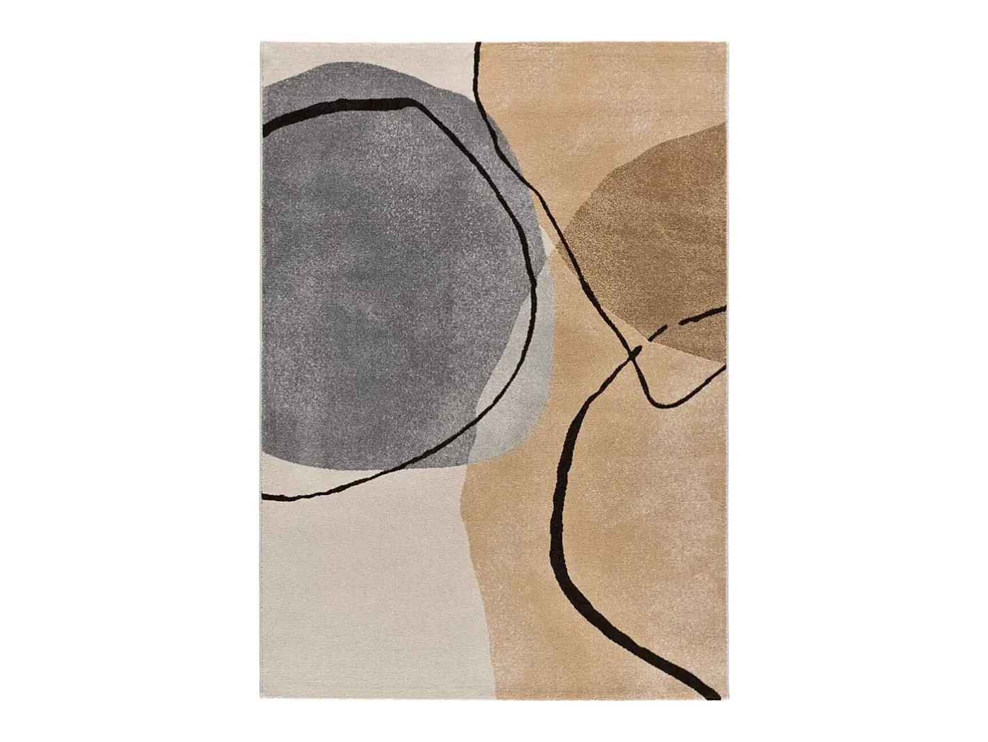 Alfombra interior - abstracto - beige / gris - 120 x 180 cm - LESSIA Gris / Beige Discount