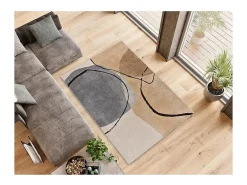 Alfombra De Salón-Alfombra interior - abstracto - beige / gris - 200 x 290 cm - LESSIA Gris / Beige