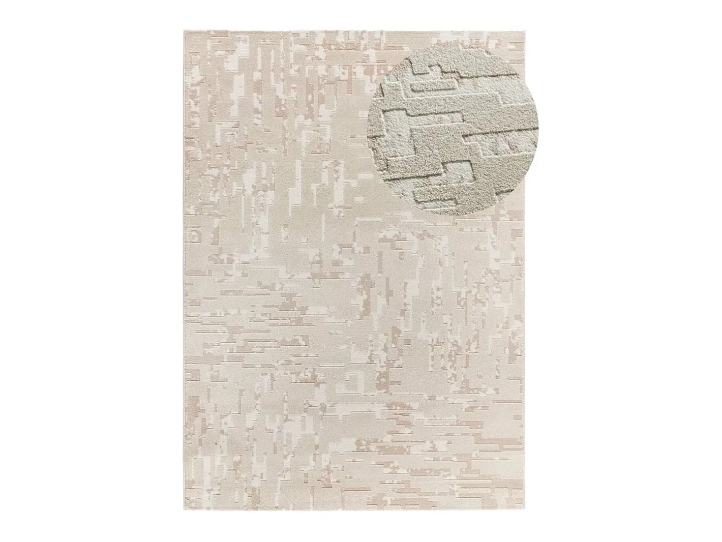 New Alfombra interior - abstracto con relieve - - 133 x 190 cm - BARESA Beige