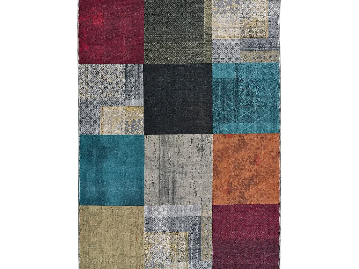 Alfombra De Salón-Alfombra interior - abstracto - gris - 80 x 150 cm - NEILA Multicolor