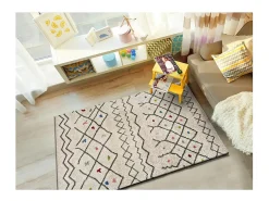 Hot Alfombra interior - bereber - blanco - 133 x 190 cm - KASBAH Blanco / Multicolor