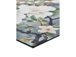 Alfombra De Cocina-Alfombra interior - dibujos con flores - multicolor - 52 x 100 cm - RICCI Gris claro