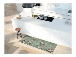 Alfombra interior - dibujos con flores - multicolor - 52 x 100 cm - RICCI Verde Discount