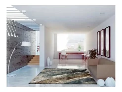 Alfombra De Salón-Alfombra interior - efecto mármol - - 140 x 200 cm - MARMOL MADERA Gris