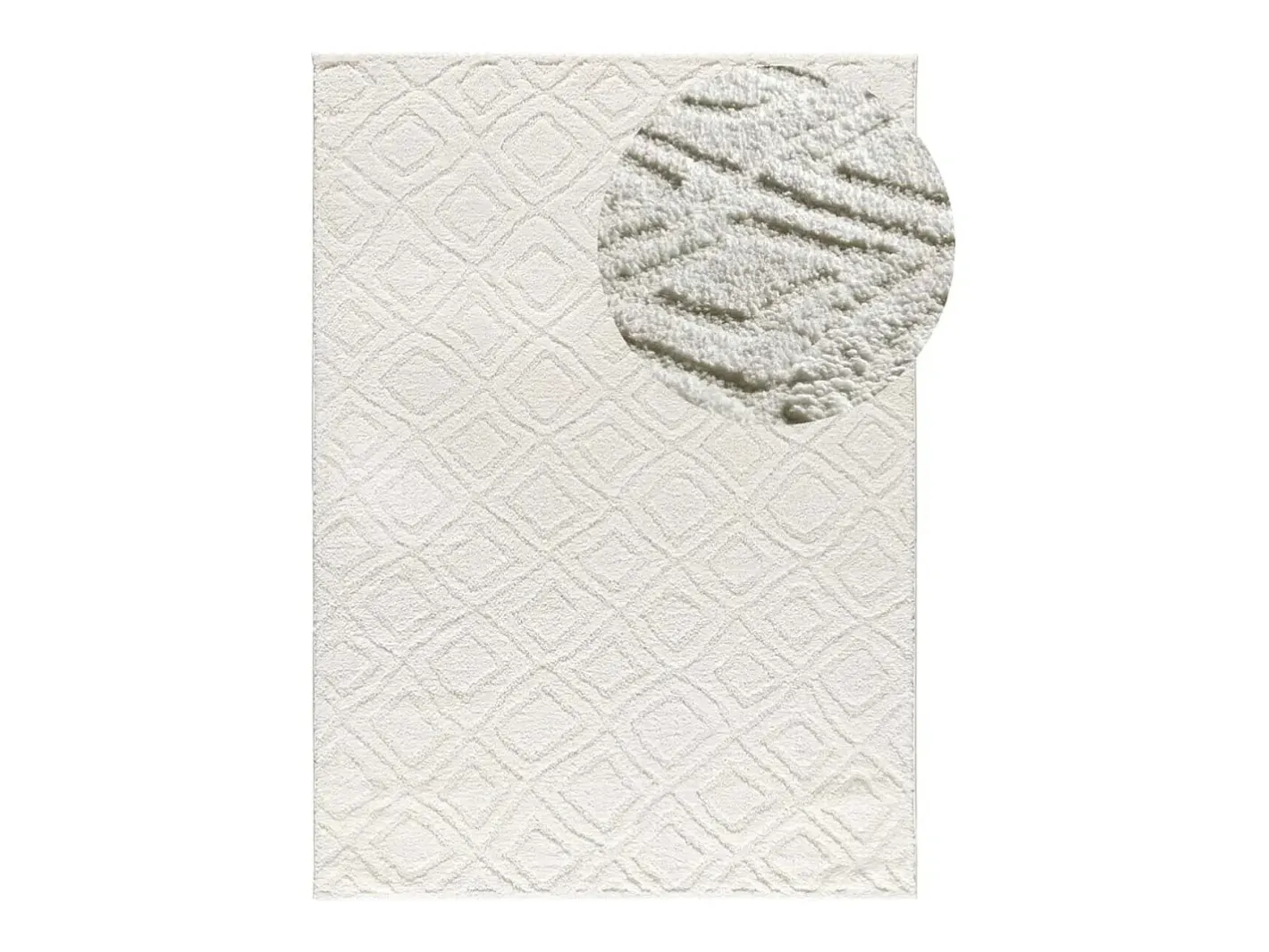 Alfombra De Salón-Alfombra interior - escandinavo con relieve - - 190 x 285 cm - JUNO Blanco