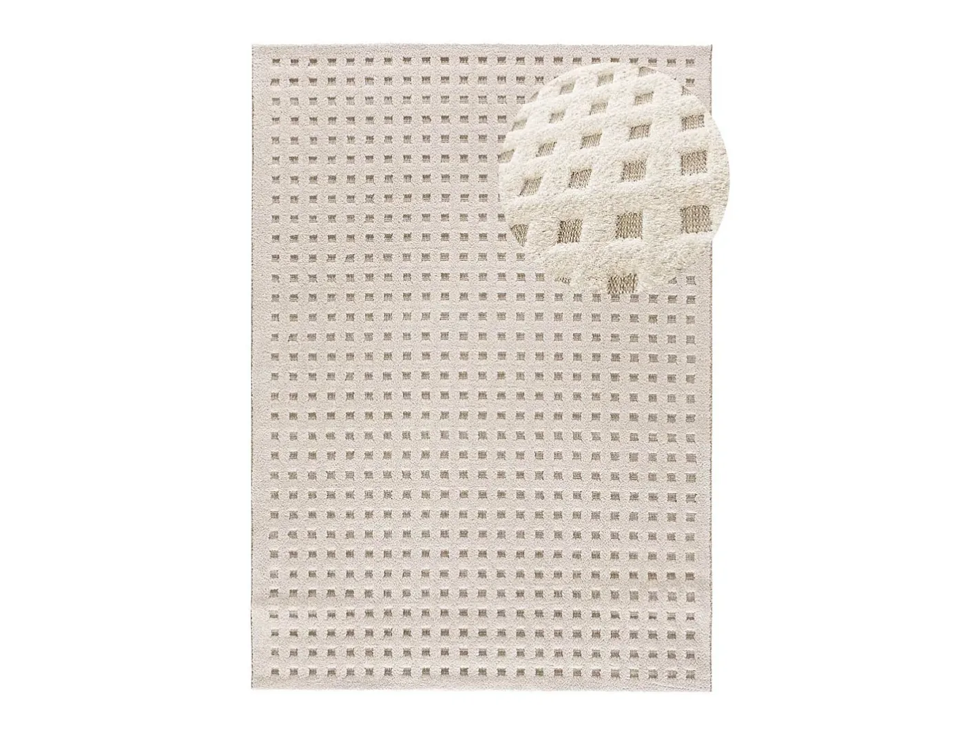 Alfombra De Salón-Alfombra interior - escandinavo con relieve - blanco - 120 x 170 cm - DIENA Beige