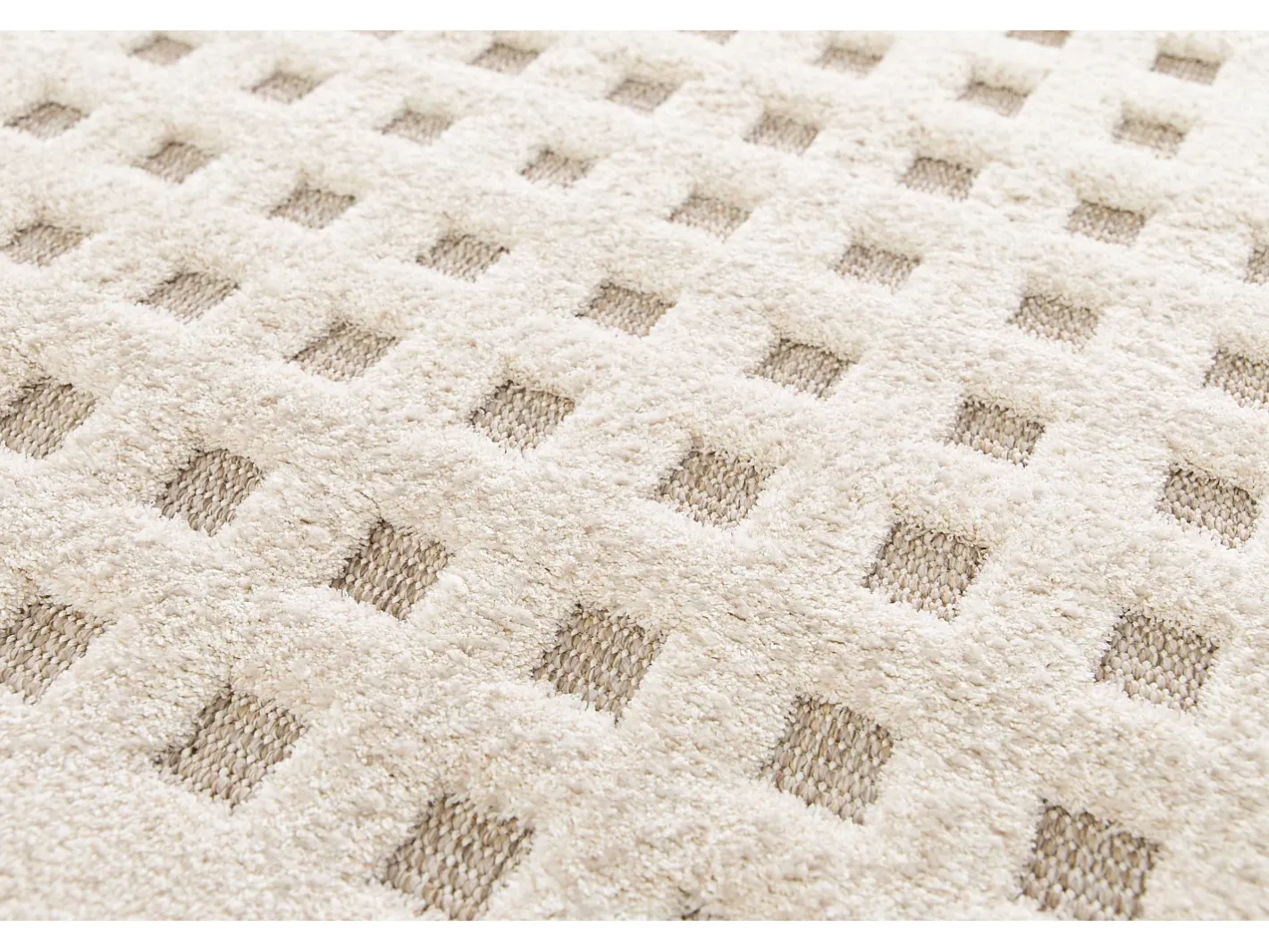 Alfombra De Salón-Alfombra interior - escandinavo con relieve - blanco - 120 x 170 cm - DIENA Beige