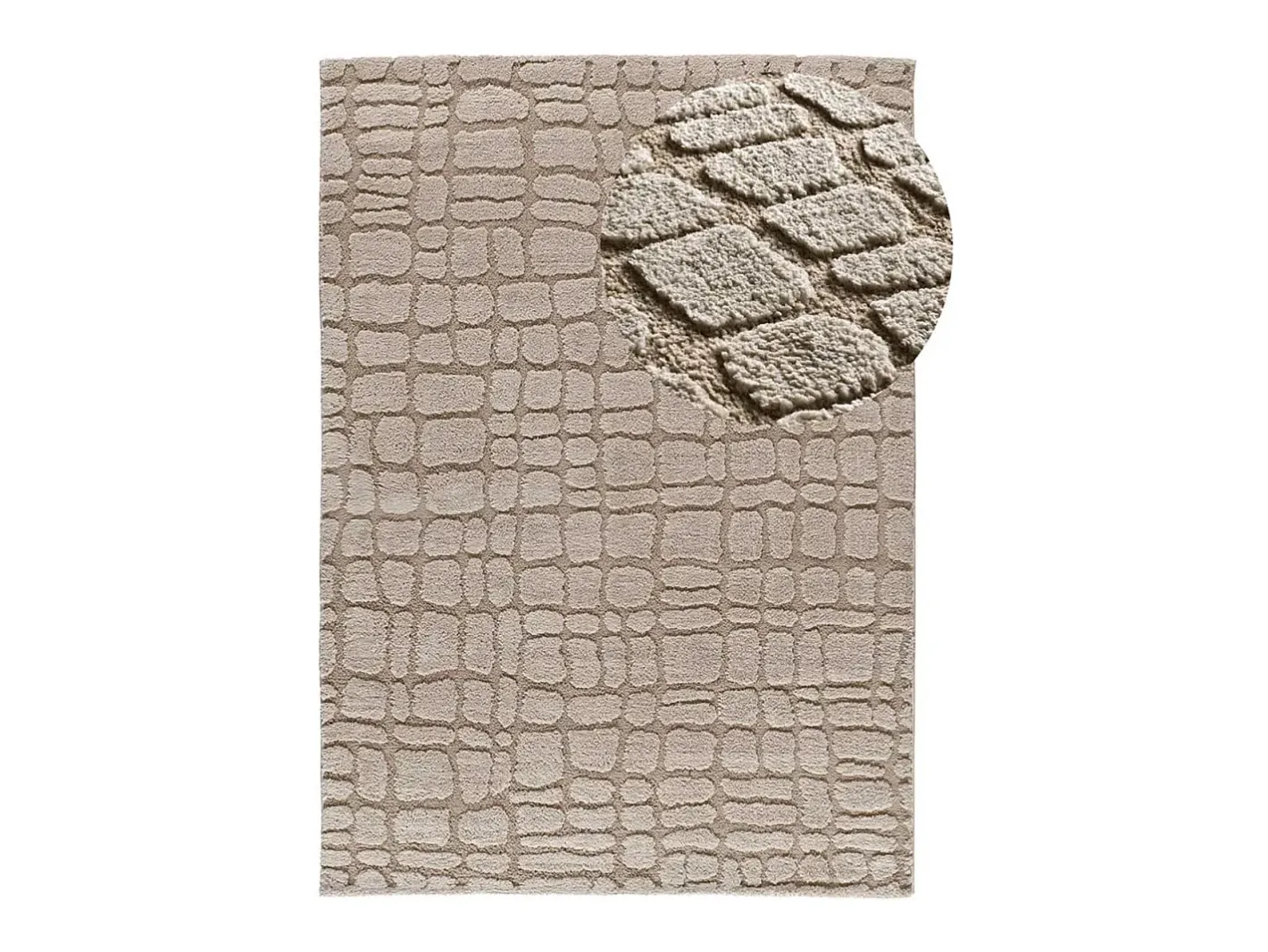 Alfombra De Salón-Alfombra interior - escandinavo con relieve - piedra - 126 x 190 cm - JUNO Topo