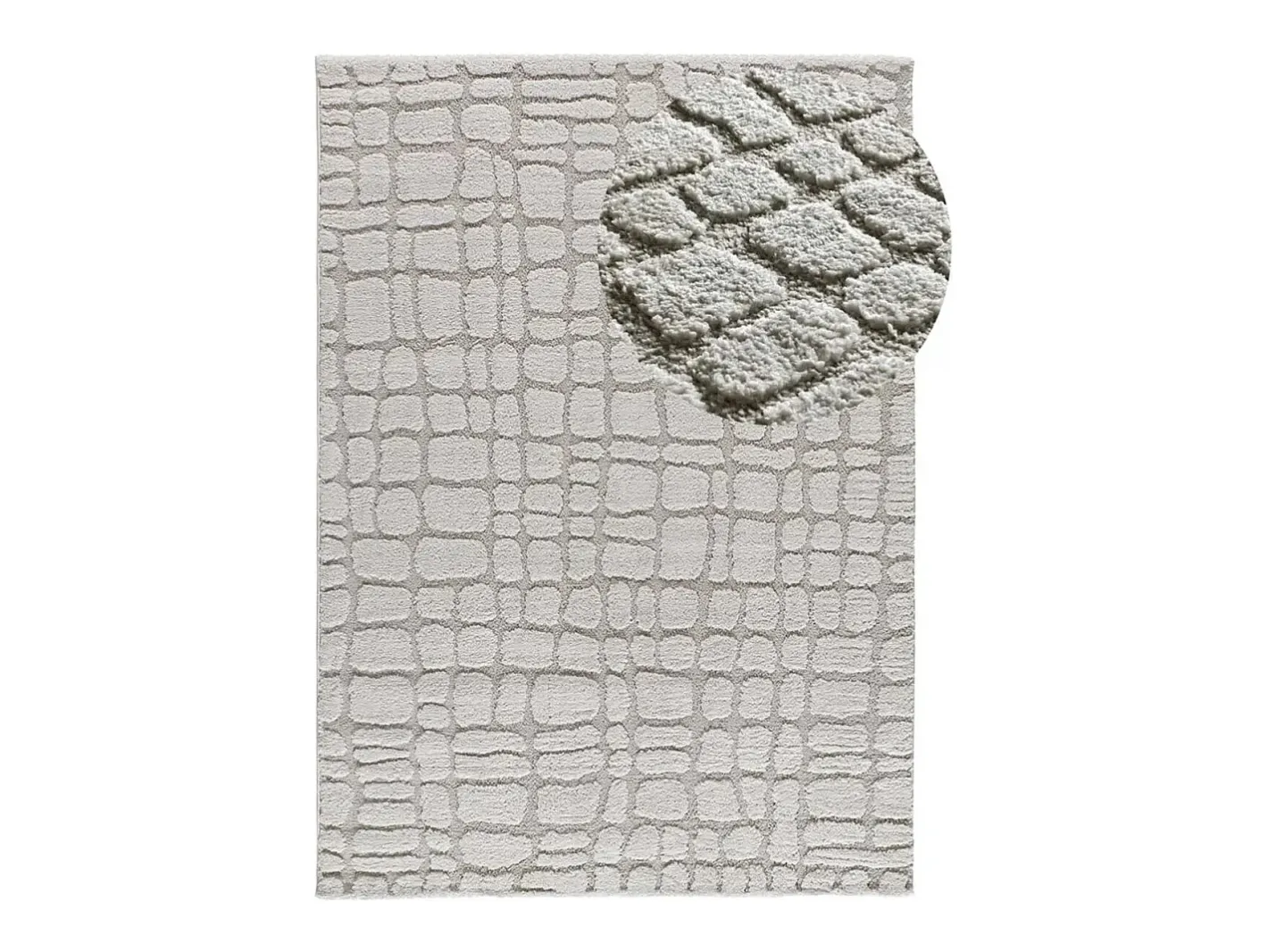 Alfombra De Salón-Alfombra interior - escandinavo con relieve - gris - 190 x 285 cm - JUNO Gris claro