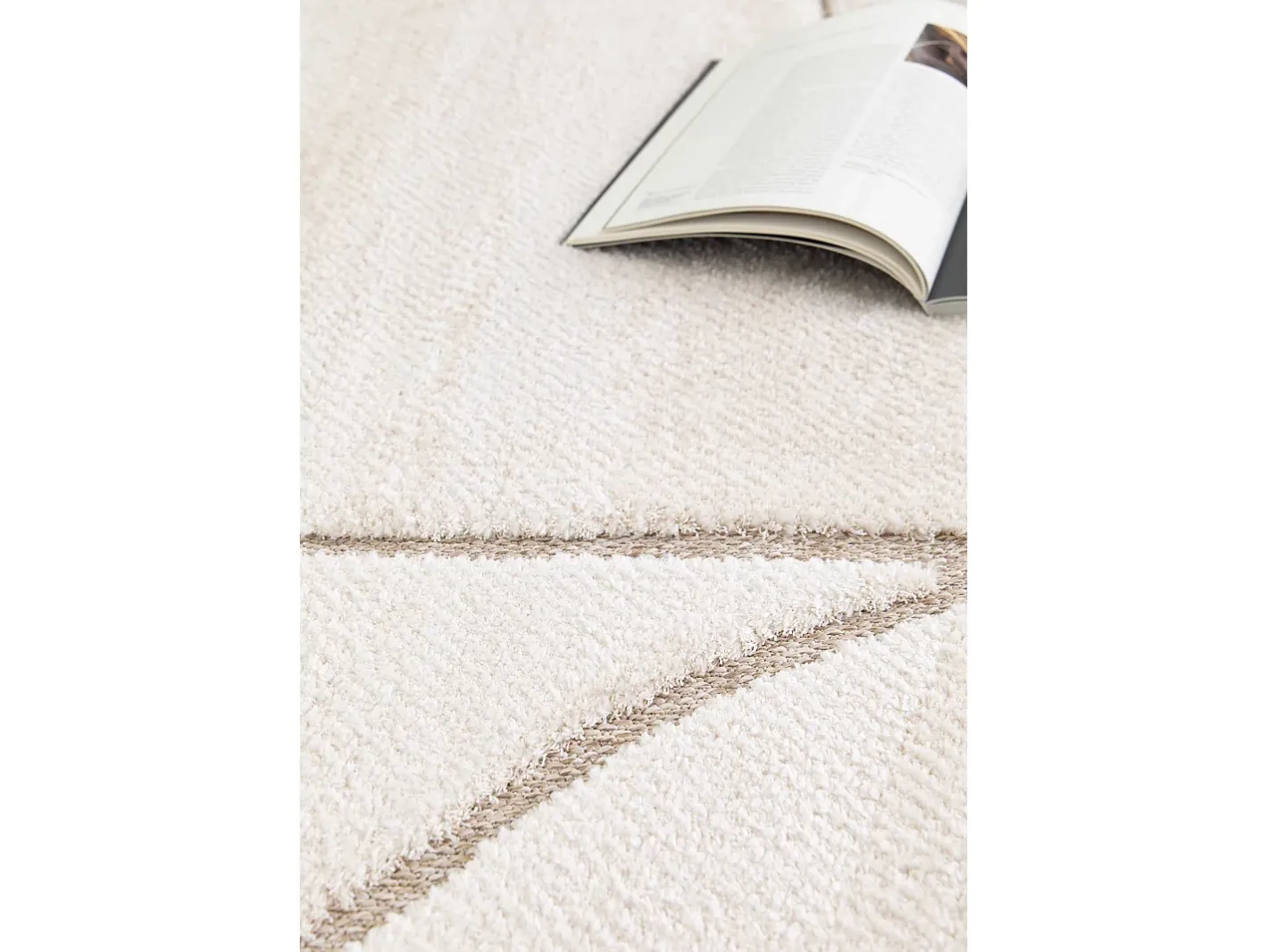 Alfombra interior - escandinavo con relieve - blanco - 160 x 230 cm - DIENA Beige Outlet