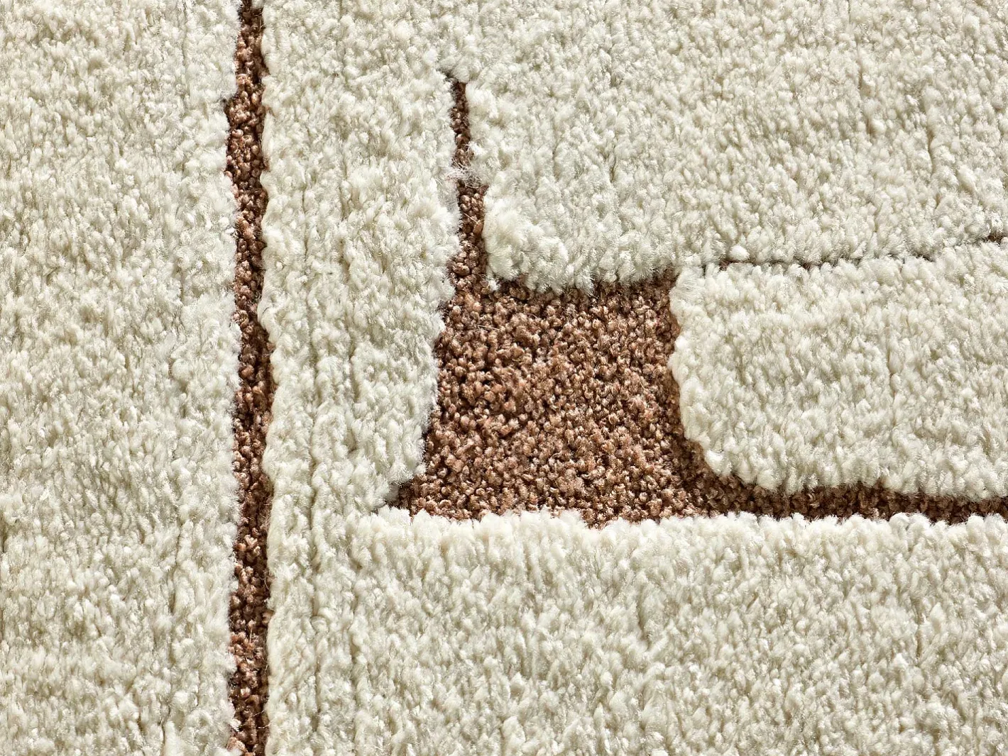 Alfombra interior - escandinavo - crema - 80 x 150 cm - CANDELA Cobrizo