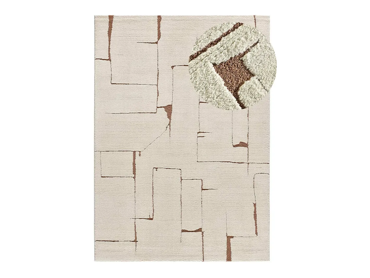 Alfombra interior - escandinavo - crema - 80 x 150 cm - CANDELA Cobrizo