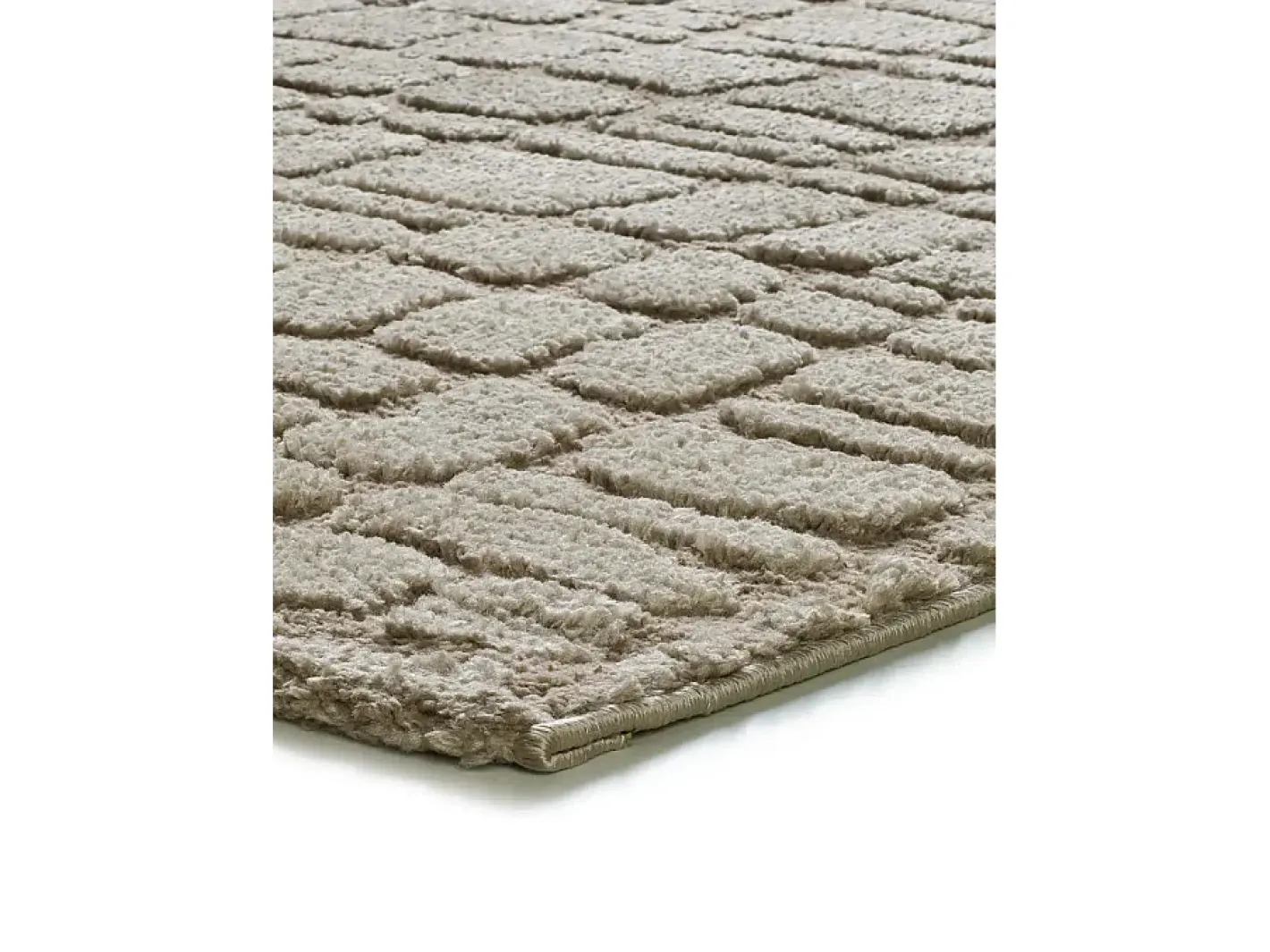 Discount Alfombra interior - escandinavo con relieve - piedra - 152 x 235 cm - JUNO Topo