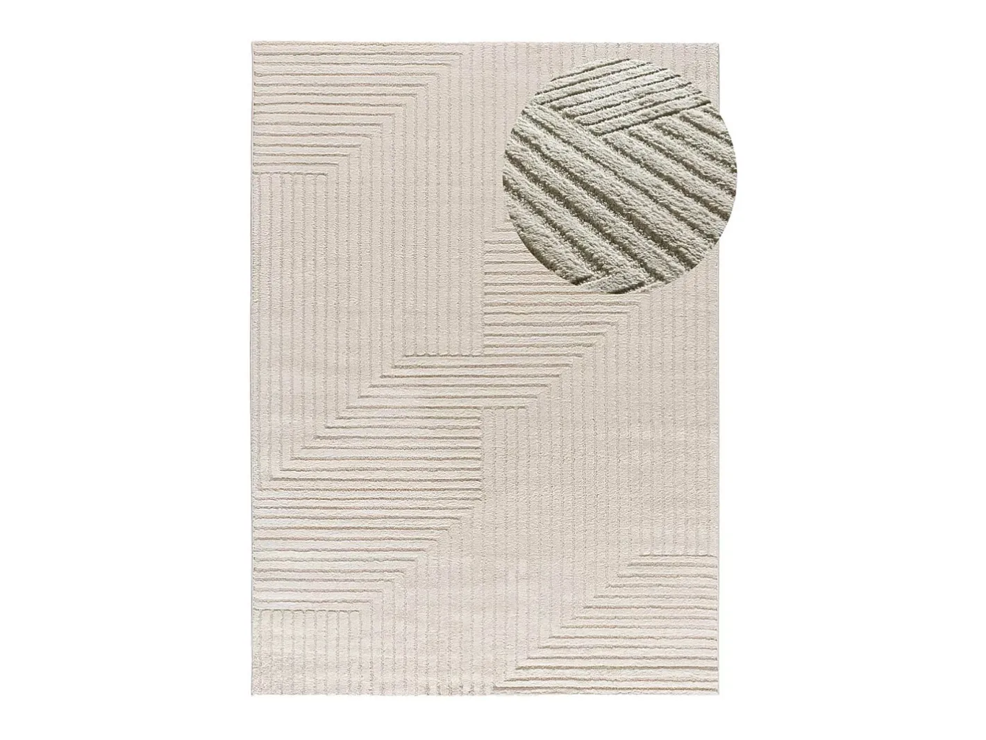 Online Alfombra interior - geométrico con relieve - - 120 x 170 cm - VERONA Crema