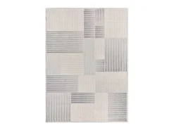 Alfombra De Salón-Alfombra interior - geométrico con relieve - - 160 x 230 cm - BARESA Gris