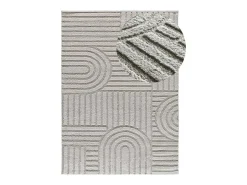 Alfombra interior - geométrico con relieve - gris - 152 x 235 cm - JUNO Gris claro Clearance