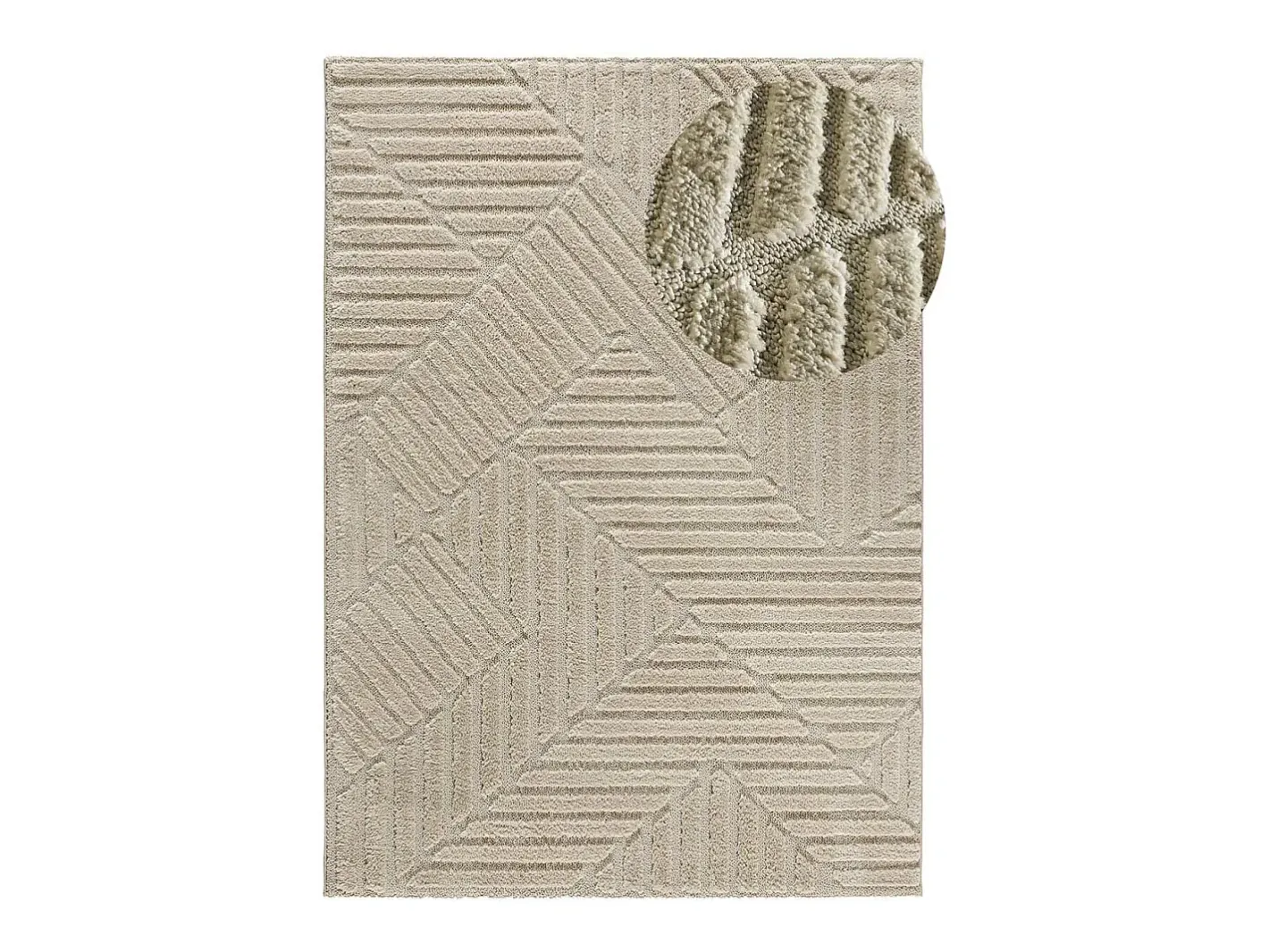 Alfombra De Salón-Alfombra interior - geométrico - - 120 x 170 cm - NUMA Beige