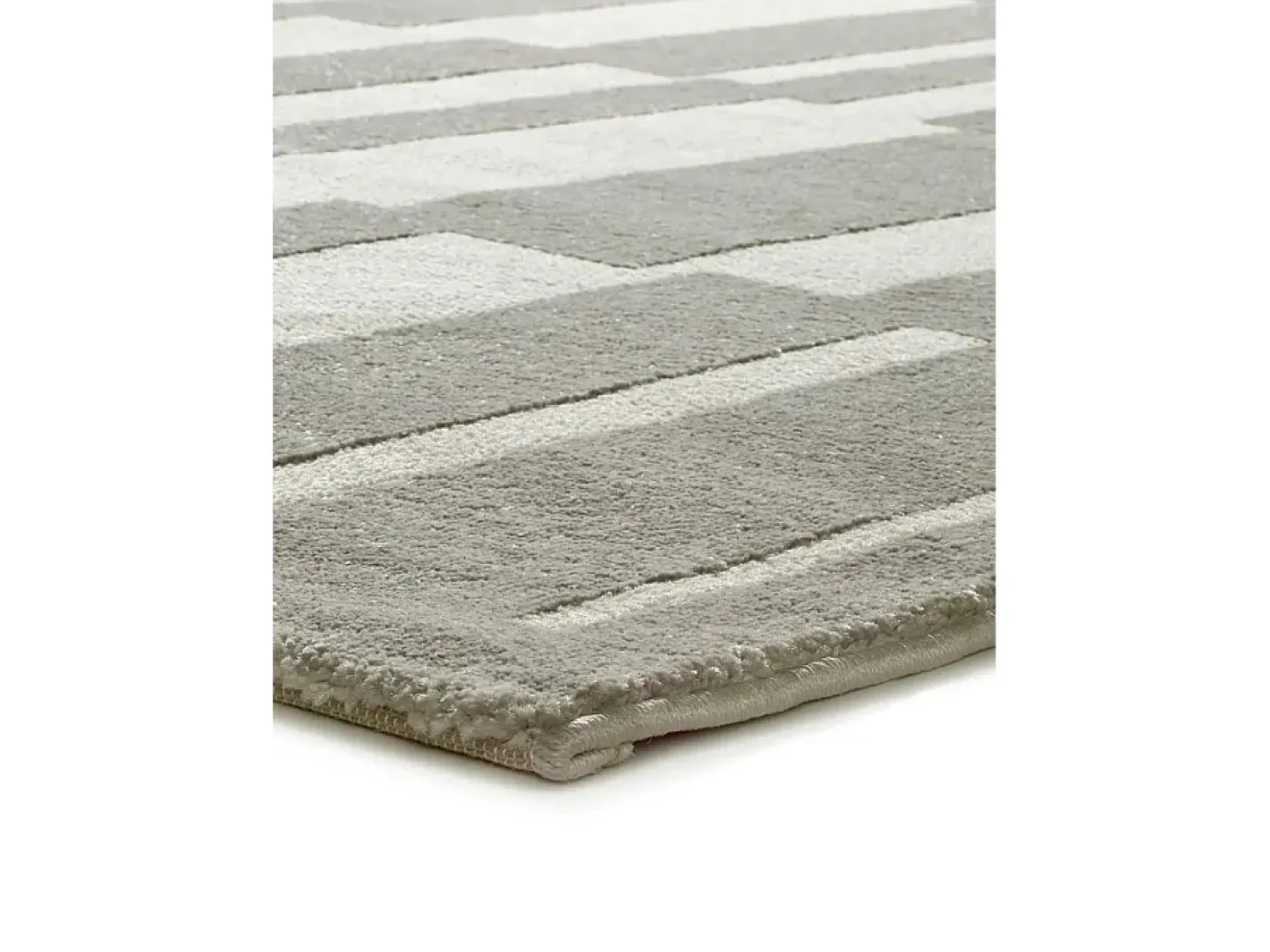 Alfombra interior - geométrico con relieve - - 80 x 150 cm - BARESA Gris / Blanco