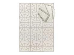 Alfombra De Salón-Alfombra interior - geométrico con relieve - plata - 133 x 190 cm - FLORA Plateado