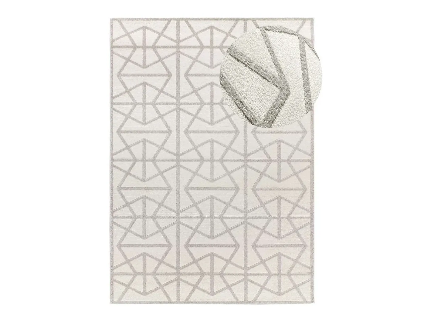 Alfombra De Salón-Alfombra interior - geométrico con relieve - plata - 133 x 190 cm - FLORA Plateado