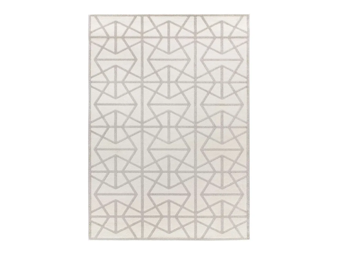 Alfombra De Salón-Alfombra interior - geométrico con relieve - plata - 133 x 190 cm - FLORA Plateado