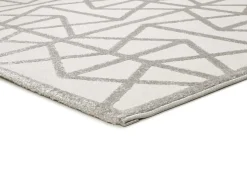 Alfombra De Salón-Alfombra interior - geométrico con relieve - plata - 133 x 190 cm - FLORA Plateado