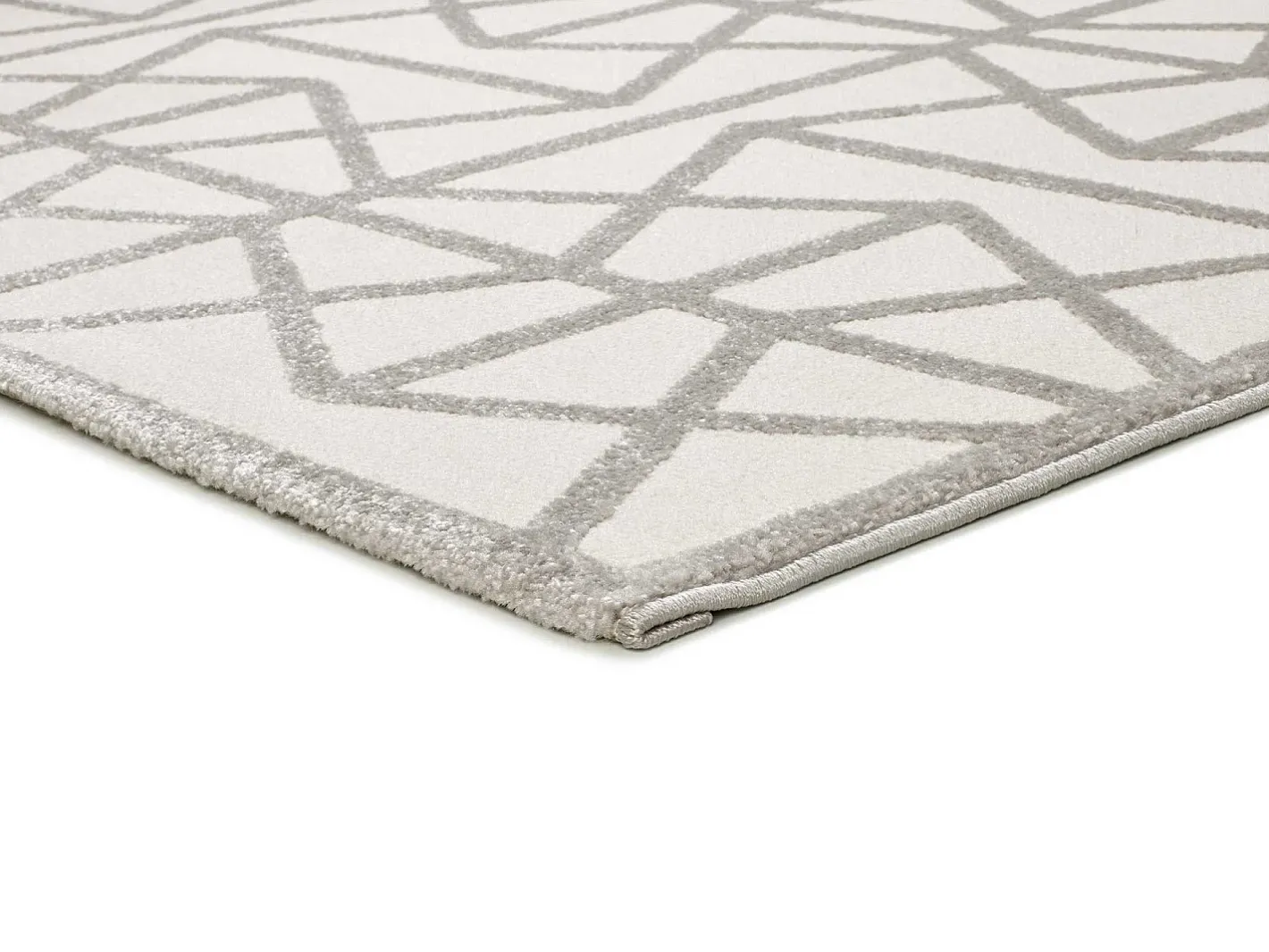 Alfombra De Salón-Alfombra interior - geométrico con relieve - plata - 133 x 190 cm - FLORA Plateado