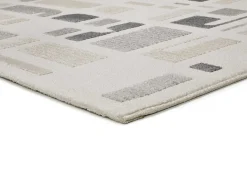 Outlet Alfombra interior - geométrico con relieve - plata - 160 x 230 cm - FLORA Plateado