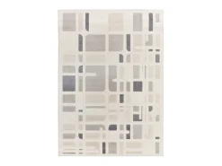 Outlet Alfombra interior - geométrico con relieve - plata - 160 x 230 cm - FLORA Plateado