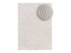 Alfombra interior - geométrico con relieve - crema - 120 x 170 cm - ESTILO Blanco