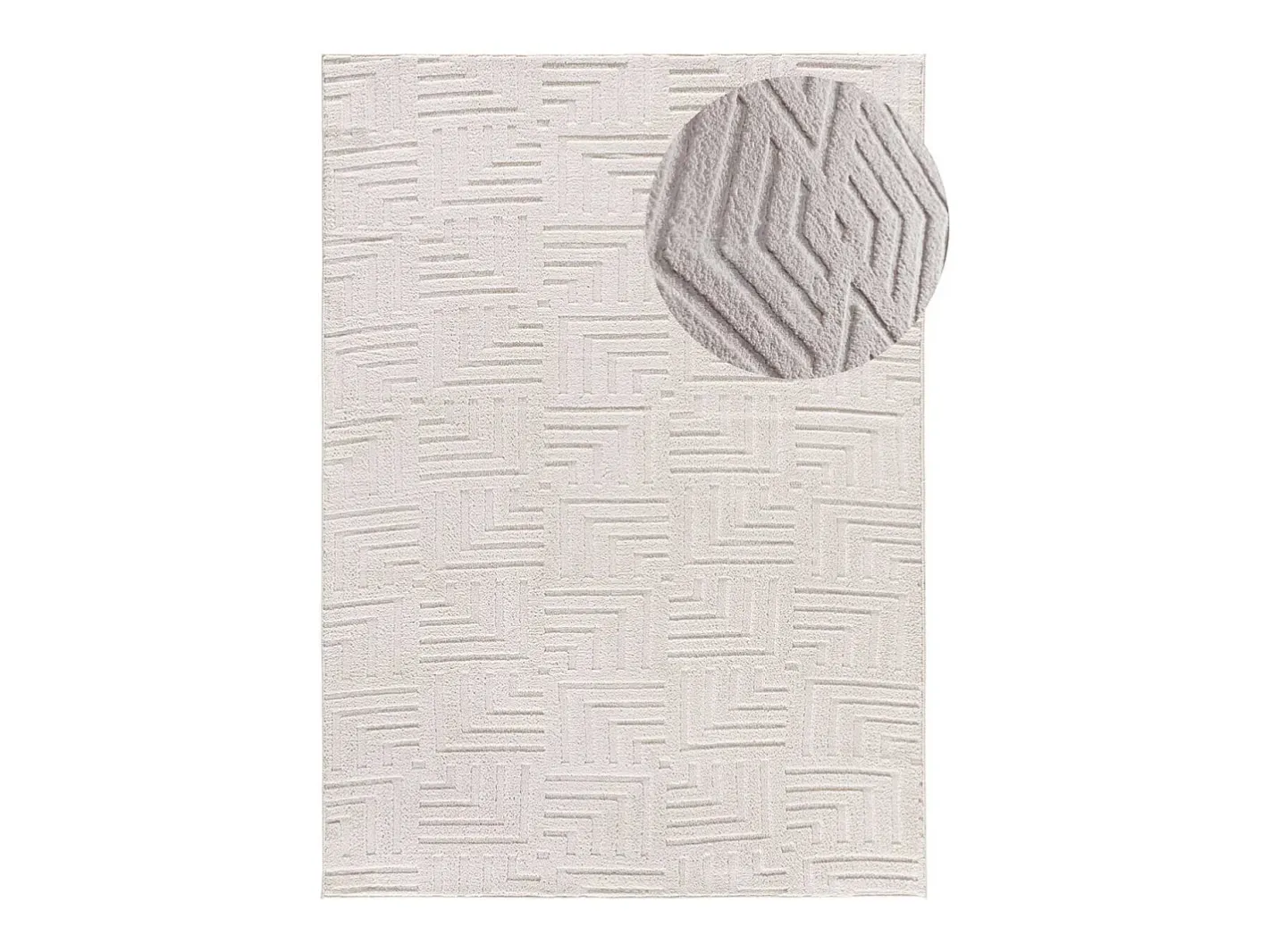 Alfombra interior - geométrico con relieve - crema - 120 x 170 cm - ESTILO Blanco