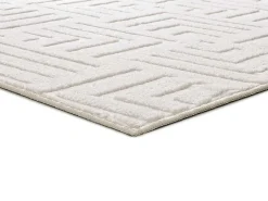 Alfombra interior - geométrico con relieve - crema - 120 x 170 cm - ESTILO Blanco