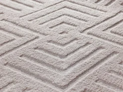 Alfombra interior - geométrico con relieve - crema - 120 x 170 cm - ESTILO Blanco