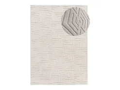 Discount Alfombra interior - geométrico con relieve - crema - 80 x 150 cm - ESTILO Blanco