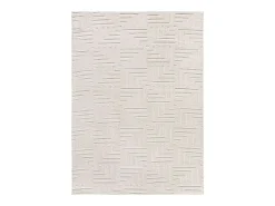 Discount Alfombra interior - geométrico con relieve - crema - 80 x 150 cm - ESTILO Blanco