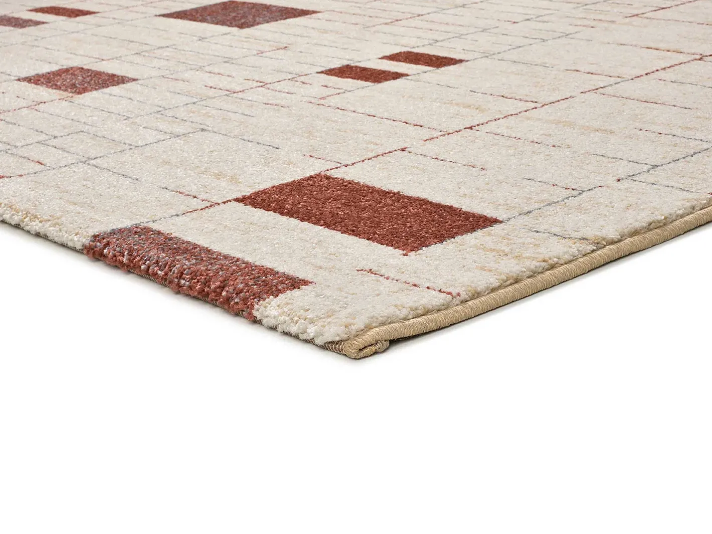 Best Alfombra interior - geométrico - beige / caldera - 133 x 190 cm - BERUTI Beige / Cobrizo