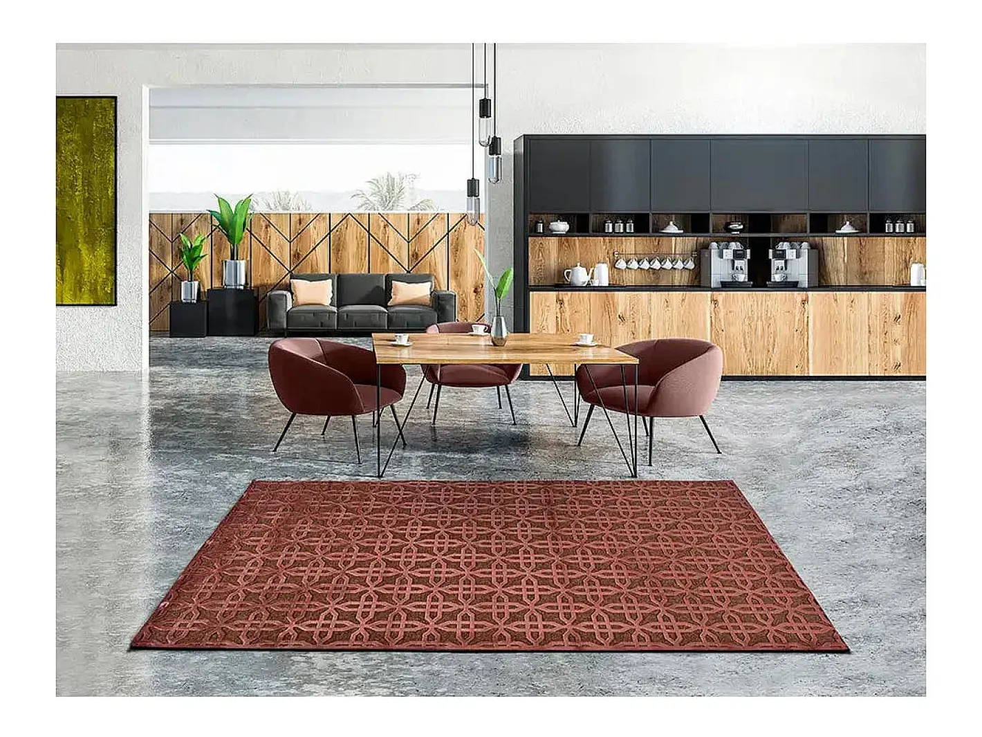 Alfombra interior - geométrico - caldera - 160 x 230 cm - MARGOT Cobrizo Hot