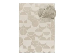 Sale Alfombra interior - geométrico con relieve - - 160 x 230 cm - FLORA Blanco