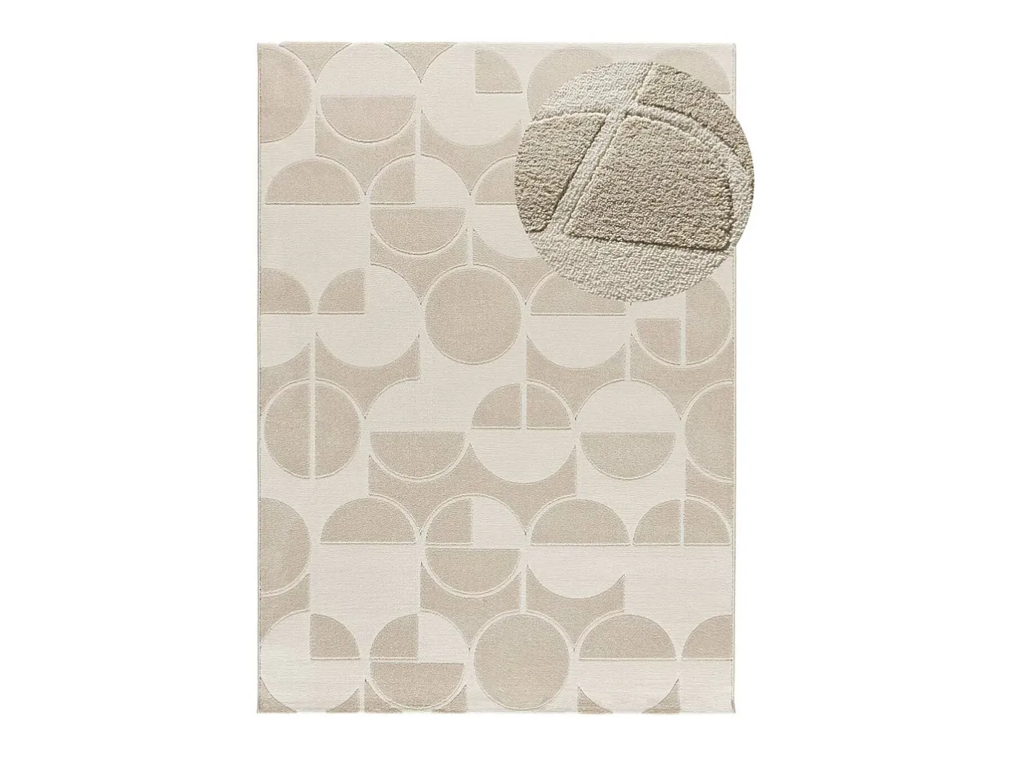 Sale Alfombra interior - geométrico con relieve - - 160 x 230 cm - FLORA Blanco