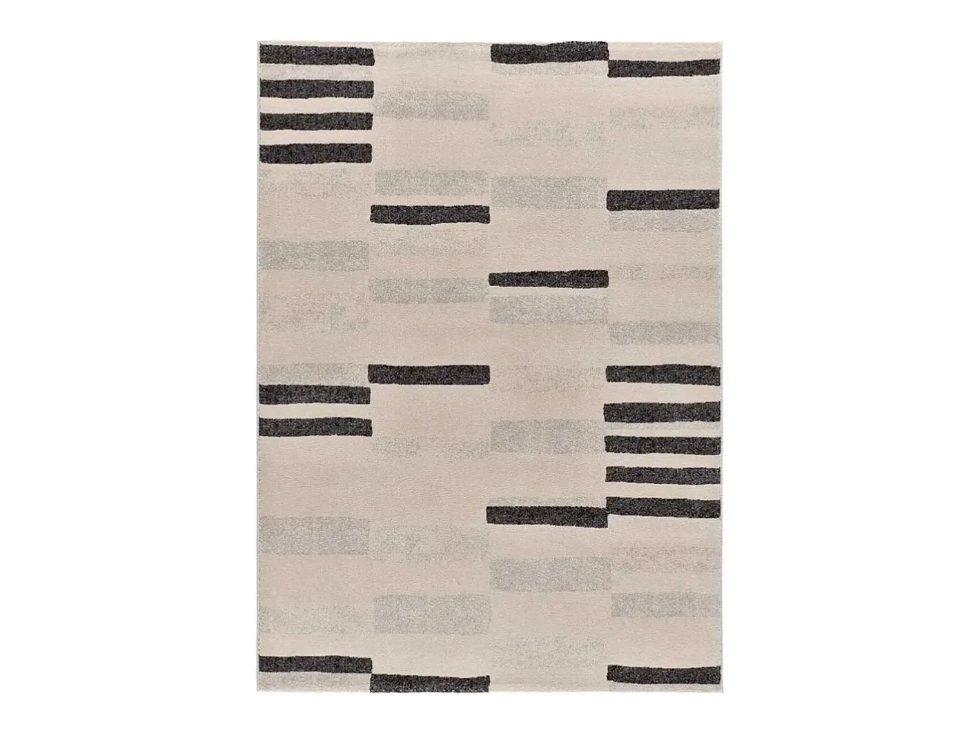Clearance Alfombra interior - geométrico - beige / negro - 80 x 150 cm - LESSIA Negro / Beige