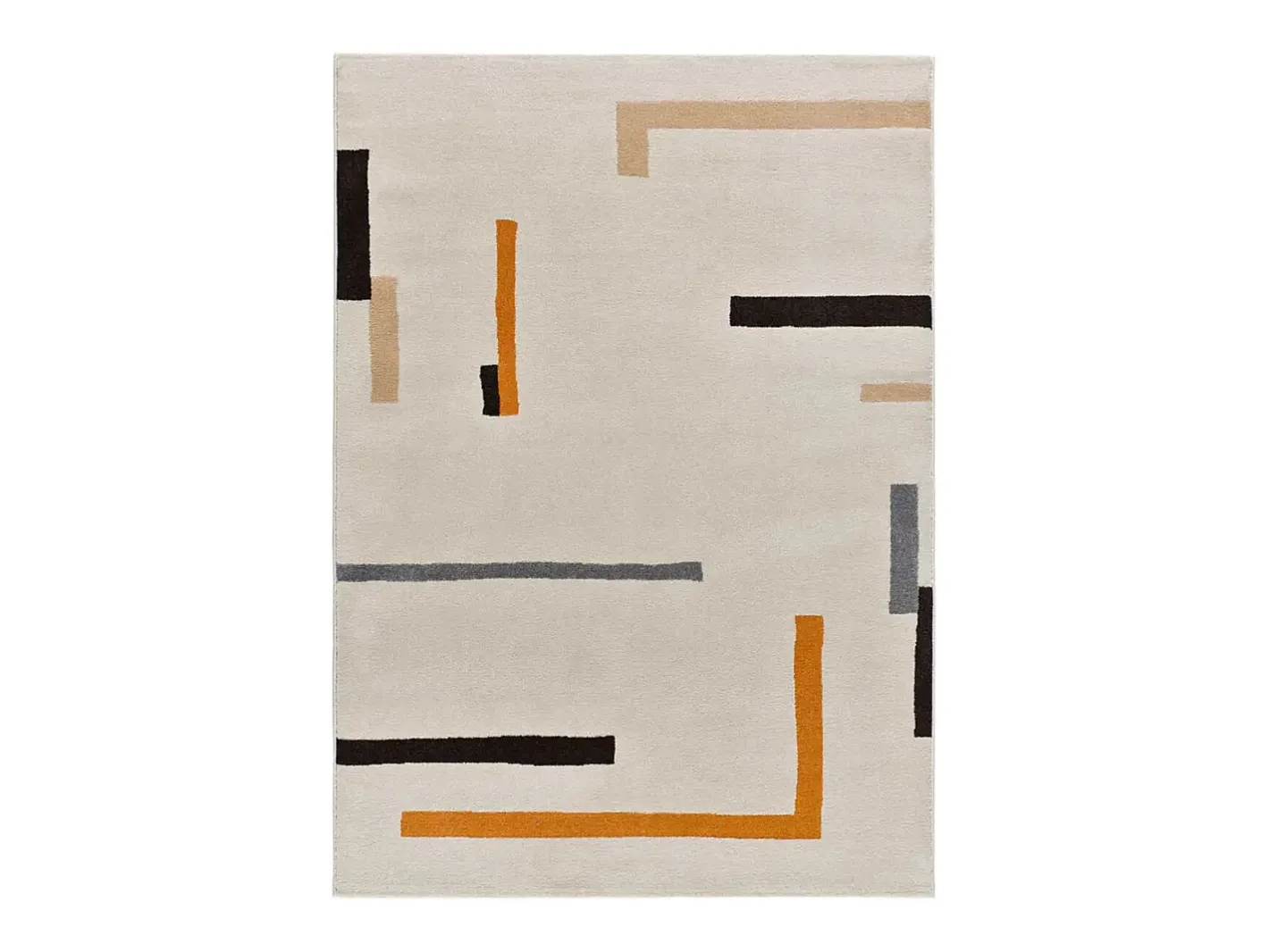 Alfombra De Salón-Alfombra interior - geométrico - beige / naranja - 80 x 150 cm - LESSIA Naranja / Beige