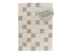 Alfombra De Salón-Alfombra interior - geométrico con relieve - - 80 x 150 cm - VERONA Crema