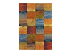Alfombra interior - geométrico - multicolor - 160 x 230 cm - SYBIL Naranja / Azul / Amarillo / Multicolor Discount