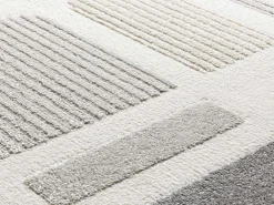 Alfombra De Salón-Alfombra interior - geométrico con relieve - plata - 80 x 150 cm - FLORA Plateado