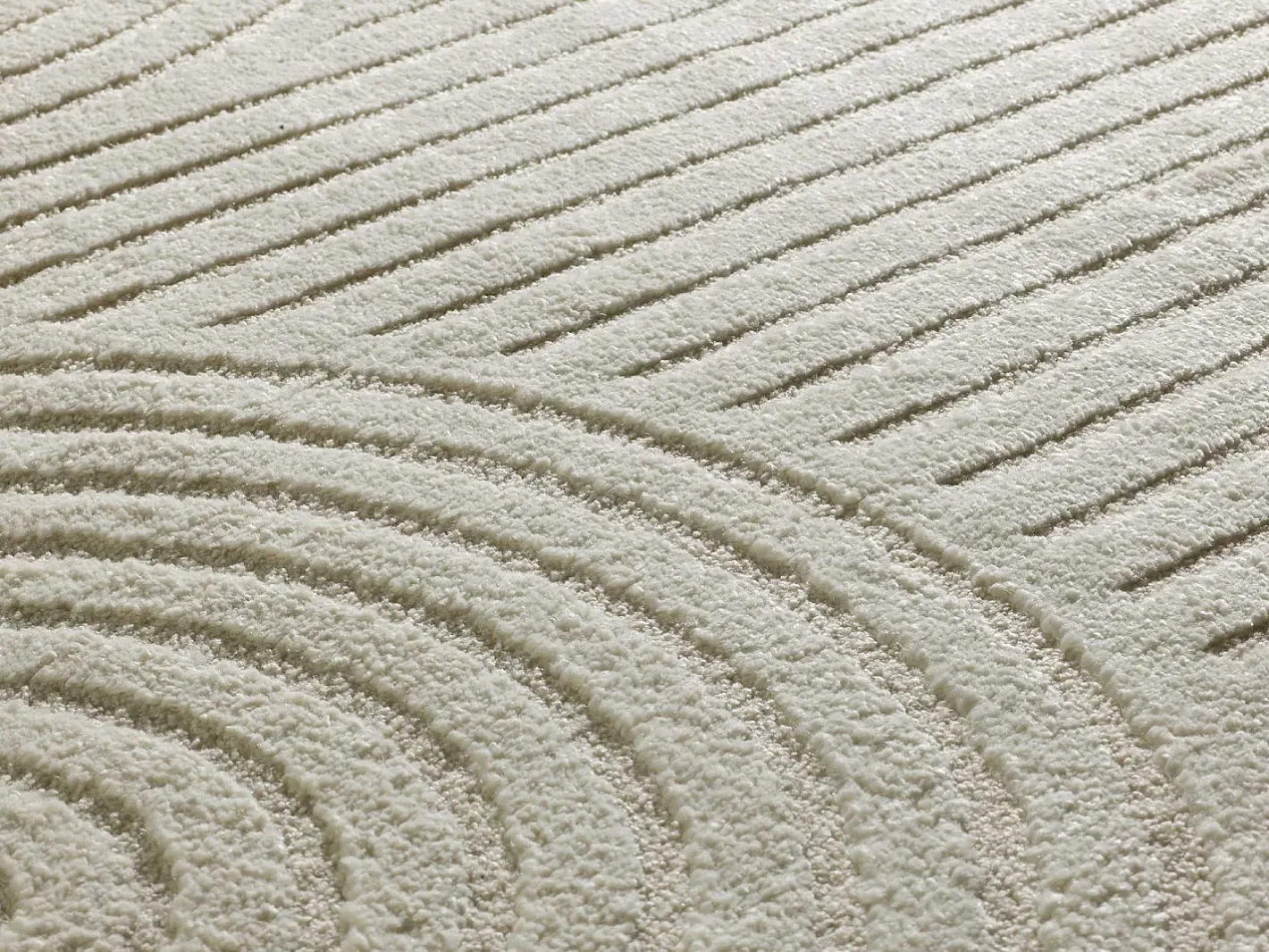 Online Alfombra interior - geométrico con relieve - - 160 x 230 cm - VERONA Crema