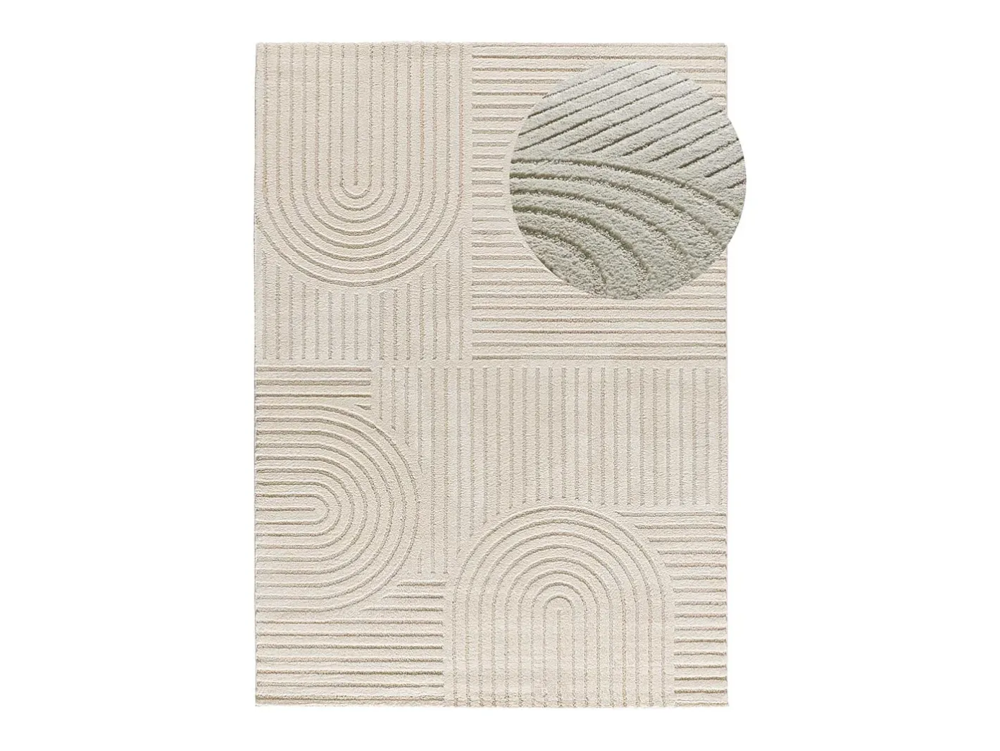 Online Alfombra interior - geométrico con relieve - - 160 x 230 cm - VERONA Crema