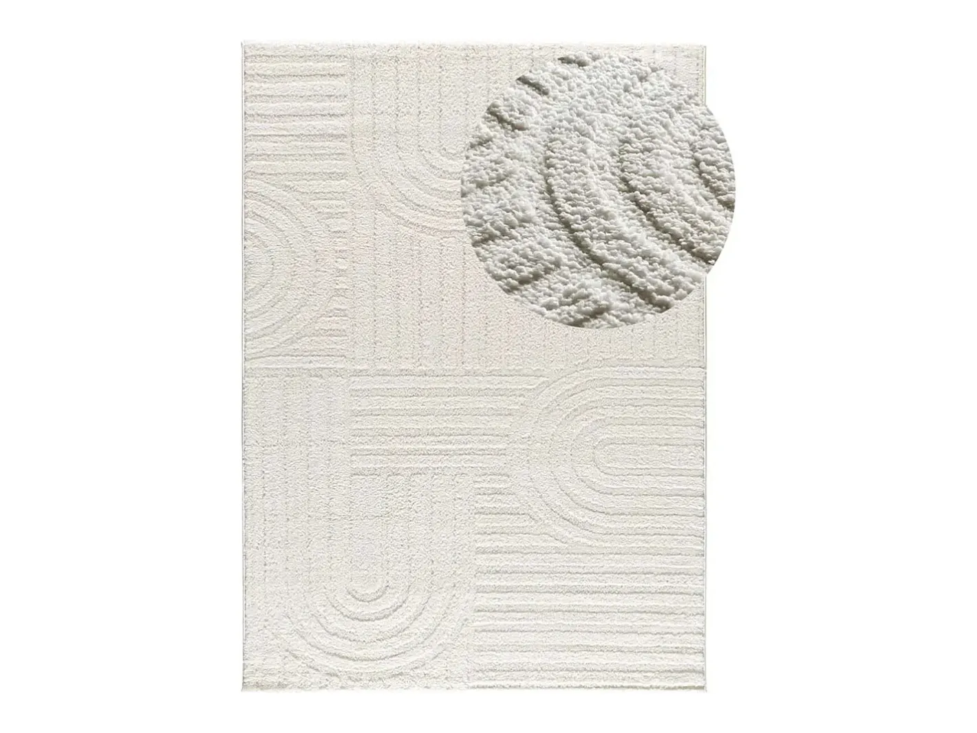 Discount Alfombra interior - geométrico con relieve - - 152 x 235 cm - JUNO Blanco